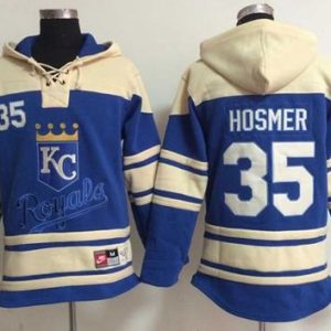 Exceptional Royals #35 Eric Hosmer Light Blue Sawyer Hooded Sweatshirt MLB Hoodie