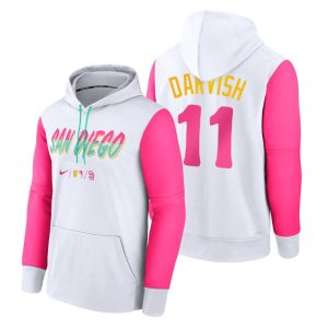 Exceptional San Diego Padres #11 Yu Darvish Men's Nike MLB 2022 City Connect Hoodie   White