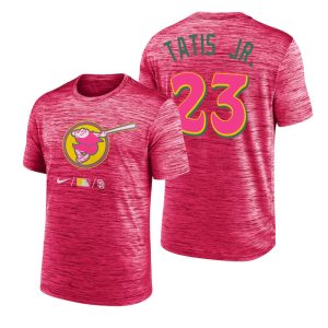 Exceptional San Diego Padres #23 Fernando Tatis Jr. 2022 City Connect Men's MLB T Shirt   Pink Limited stock Order now to show your love for your team