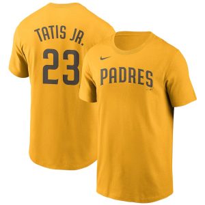 Exceptional San Diego Padres #23 Fernando Tat??s Jr. Nike Name & Number T Shirt Gold Limited stock Order now to show your love for your team