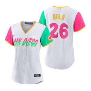 Exceptional San Diego Padres #26 Austin Nola 2022 City Connect Women's Nike Games Jersey   White Be among the first buyers Order now to enjoy top notch quality