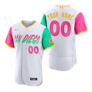 Exceptional San Diego Padres Custom 2022 City Connect Men's Nike Authentic Jersey   White