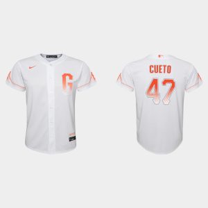 Exceptional San Francisco Giants #47 Johnny Cueto Youth 2021 City Connect White Jersey Retailers boost your inventory Order now to meet customer demand