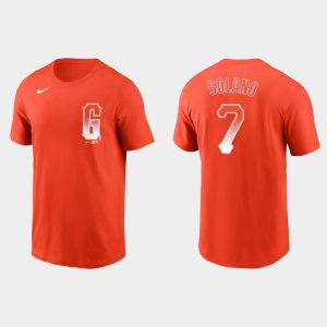 Exceptional San Francisco Giants #7 Donovan Solano Men's 2021 City Connect Practice Orange T shirt Sports fans this is your chance Order soon to be part of the action
