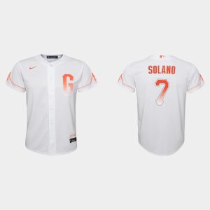 Exceptional San Francisco Giants #7 Donovan Solano Youth 2021 City Connect White Jersey Be among the first buyers Order now to enjoy top notch quality