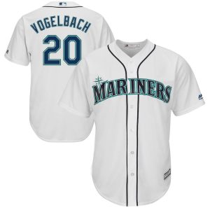 Exceptional Seattle Mariners #20 Dan Vogelbach Majestic Home Cool Base Player Jersey White