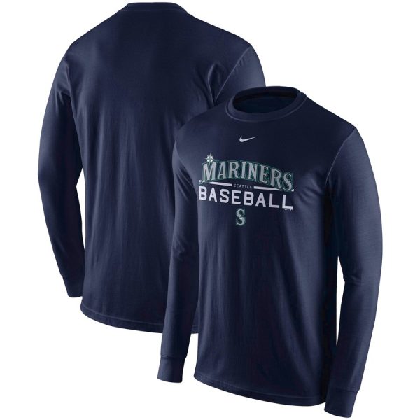 Exceptional Seattle Mariners Nike Practice Long Sleeve T Shirt Navy