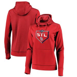 Exceptional St. Louis Cardinals Majestic Women's 2019 Postseason Dugout Authentic Pullover Hoodie Red