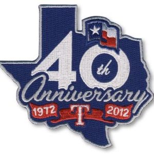 Exceptional Stitched 2012 Texas Rangers 40th Anniversary Jersey Patch
