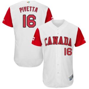 Exceptional Team Canada #16 Nick Pivetta White 2017 World MLB Classic Authentic Stitched MLB Jersey