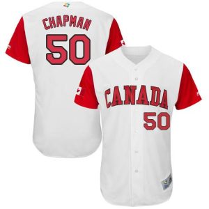 Exceptional Team Canada #50 Kevin Chapman White 2017 World MLB Classic Authentic Stitched MLB Jersey