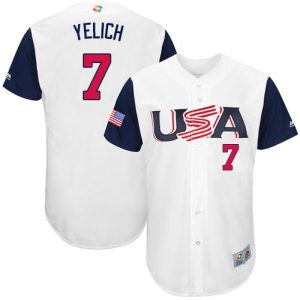 Exceptional Team USA #7 Christian Yelich White 2017 World MLB Classic Authentic Stitched Youth MLB Jersey Collectors this is a must have Add it to your collection by ordering