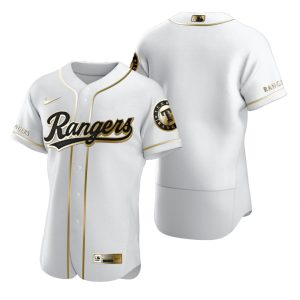 Exceptional Texas Rangers Blank White Nike Men's Authentic Golden Edition MLB Jersey