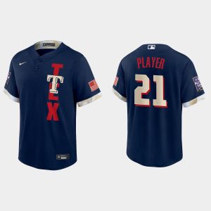 Exceptional Texas Rangers Custom 2021 MLB All Star Game Fan's Version Navy Jersey