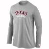 Exceptional Texas Rangers Long Sleeve MLB T Shirt Grey