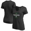 Exceptional Texas Rangers Majestic Women's Forever Lucky V Neck T Shirt Black