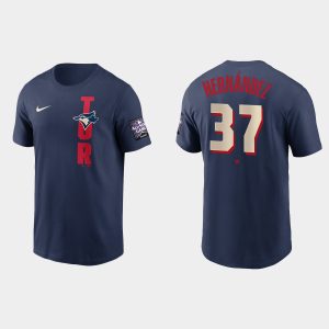 Exceptional Toronto Blue Jays #37 Teoscar Hernandez Men's 2021 MLB All Star Game Navy T Shirt With high demand Don't miss out Order now to wear your team colors