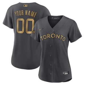 Fantastic Toronto Blue Jays Custom Men's Nike Charcoal 2022 MLB All Star Game Replica Jersey