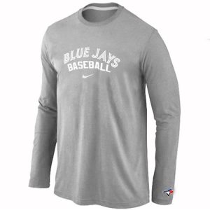 Exceptional Toronto Blue Jays Long Sleeve MLB T Shirt Grey