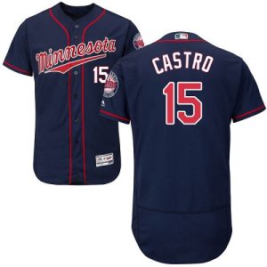 Exceptional Twins #15 Jason Castro Navy Blue Flexbase Authentic Collection Stitched MLB Jersey