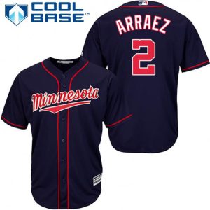 Exceptional Twins #2 Luis Arraez Navy Blue Cool Base Stitched MLB Jersey
