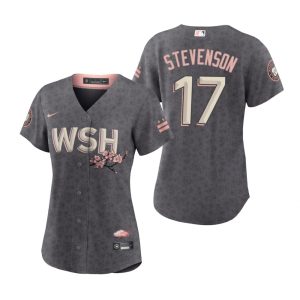 Exceptional Washington Nationals #17 Andrew Stevenson Women's Nike Gray 2022 City Connect Replica Jersey Hurry Exclusive offer Place your order immediately for a great jersey