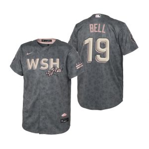 Exceptional Washington Nationals #19 Josh Bell Youth Nike Gray 2022 City Connect Replica Jersey Act fast Only a few left Secure yours today