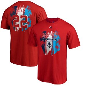 Exceptional Washington Nationals #22 Juan Soto Majestic 2019 Spring Training Name & Number T Shirt Red