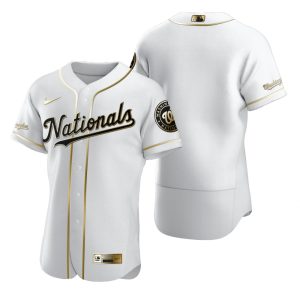 Exceptional Washington Nationals Blank White Nike Men's Authentic Golden Edition MLB Jersey