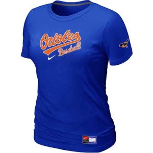 Exceptional Women's Baltimore Orioles Nike Short Sleeve Practice MLB T Shirt Blue