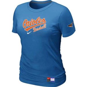 Exceptional Women's Baltimore Orioles Nike Short Sleeve Practice MLB T Shirt Indigo Blue