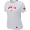 Exceptional Women's Chicago Cubs Nike Short Sleeve Practice MLB T Shirt White