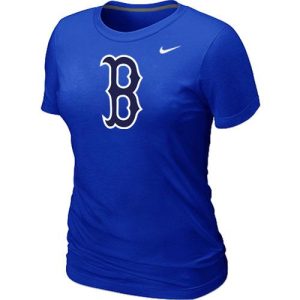 Exceptional Women's MLB Boston Red Sox Heathered Nike Blended T Shirt Blue