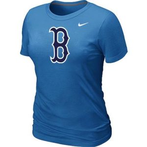 Exceptional Women's MLB Boston Red Sox Heathered Nike Blended T Shirt Light Blue