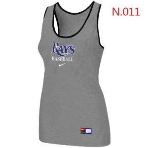 Exceptional Women's Nike Tampa Bay Rays Tri Blend Racerback Stretch Tank Top Light Grey