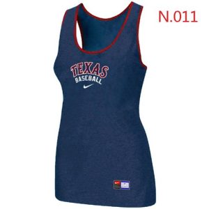 Exceptional Women's Nike Texas Rangers Tri Blend Racerback Stretch Tank Top Blue