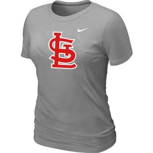 Exceptional Women's St.Louis Cardinals Heathered Nike Light Grey Blended T Shirt