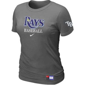 Exceptional Women's Tampa Bay Rays Nike Short Sleeve Practice MLB T Shirt Crow Grey