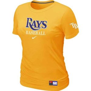 Exceptional Women's Tampa Bay Rays Nike Short Sleeve Practice MLB T Shirt Yellow