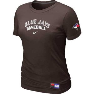 Exceptional Women's Toronto Blue Jays Nike Short Sleeve Practice MLB T Shirt Brown