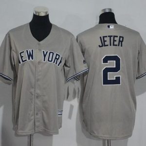 Exceptional Yankees #2 Derek Jeter Grey Name Back Stitched Youth MLB Jersey Sports fans this is your chance Order soon to be part of the action