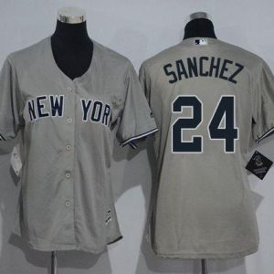 Exceptional Yankees #24 Gary Sanchez Grey Women's Road Stitched MLB Jersey Limited stock Order now to show your love for your team