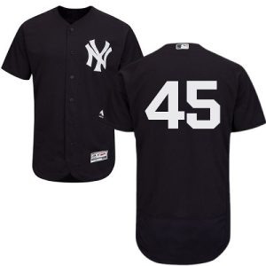 Exceptional Yankees #45 Luke Voit Navy Blue Flexbase Authentic Collection Stitched MLB Jersey