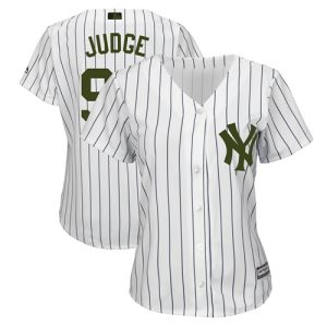 Exceptional Yankees #99 Aaron Judge White Strip 2018 Memorial Day Cool Base Women's Stitched MLB Jersey Act fast Only a few left Secure yours today
