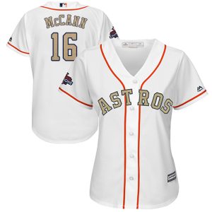 Fantastic Astros #16 Brian McCann White 2018 Gold Program Cool Base Women's Stitched MLB Jersey Act fast Only a few left Secure yours today