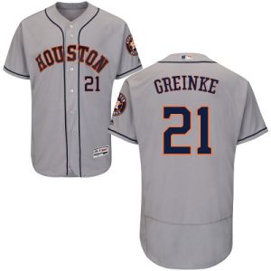 Fantastic Astros #21 Zack Greinke Grey Flexbase Authentic Collection Stitched MLB Jersey
