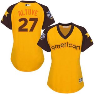 Fantastic Astros #27 Jose Altuve Gold 2016 All Star American League Women's Stitched MLB Jersey Sports fans this is your chance Order soon to be part of the action