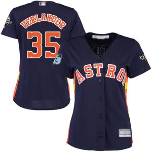 Fantastic Astros #35 Justin Verlander Navy Blue Alternate 2019 World Series Bound Women's Stitched MLB Jersey Sports enthusiasts seize this opportunity Order now to feel the game excitement