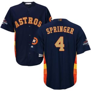 Fantastic Astros #4 George Springer Navy Blue 2018 Gold Program Cool Base Stitched Youth MLB Jersey Act fast Only a few left Secure yours today