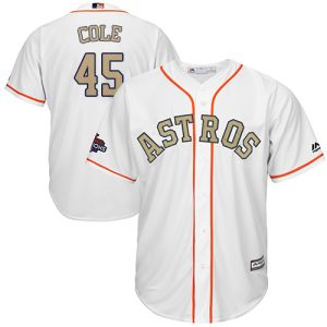 Fantastic Astros #45 Gerrit Cole White 2018 Gold Program Cool Base Stitched Youth MLB Jersey Collectors this is a must have Add it to your collection by ordering